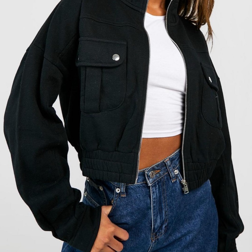 Women's Black Cropped Jacket